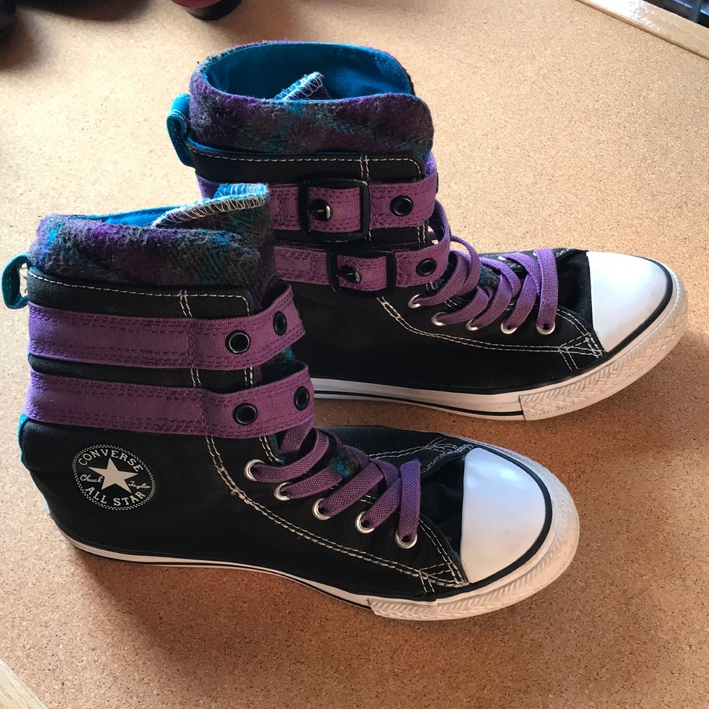 Converse little girls sized 3 high top sneakers